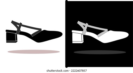 vector illustration of shoes, isolated on black and white background design