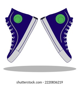 vector illustration of shoes, a pair of shoes on display for sale, editable again