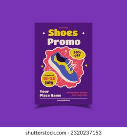 Vector Illustration Shoes Promo Flyer Poster