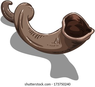 Vector illustration of Shofar a horn for the Jewish holiday Yom Kippur. 