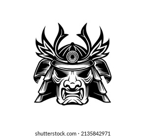 Vector Illustration Shogun Knight Head Logo Stock Vector (Royalty Free ...