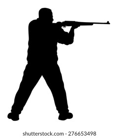 Vector illustration of shooter silhouette