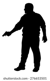 Vector illustration of shooter silhouette