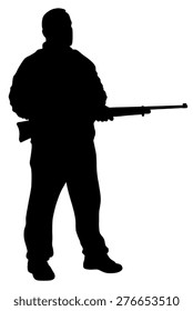 Vector illustration of shooter silhouette