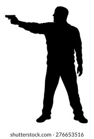 Vector illustration of shooter silhouette
