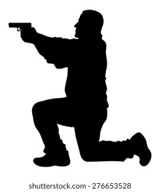 Vector illustration of shooter silhouette