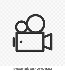 Vector illustration of shooting camera icon in dark color and transparent background(png).