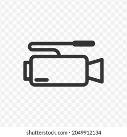 Vector illustration of shooting camera icon in dark color and transparent background(png).