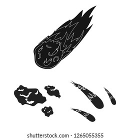 Vector illustration of shooting and fire icon. Set of shooting and asteroid vector icon for stock.