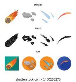 Vector illustration of shooting and fire logo. Set of shooting and asteroid stock vector illustration.