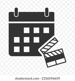 Vector illustration of shooting schedule icon in dark color and transparent background(PNG).