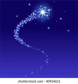 Vector illustration of  shooting star with place for copy\text