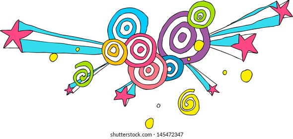 Ilustración vectorial de estrellas de tiro
