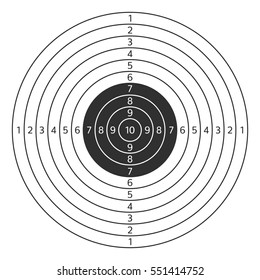 Vector illustration of shooting target isolated on white background. Target icon clip art. Shooting range mark vector sign. 