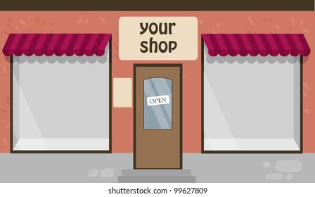 Vector illustration of a shop