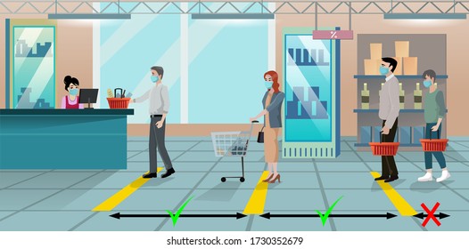 Vector illustration of a shop after quarantine