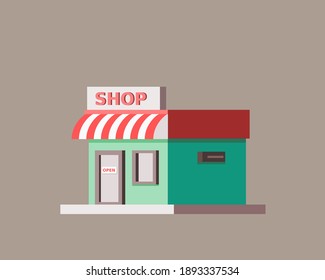 Vector illustration of shop building