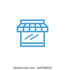 Vector illustration, shop icon. Line design template