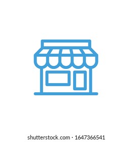 Vector illustration, shop icon. Line design template