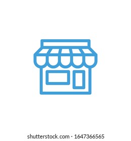 Vector illustration, shop icon. Line design template