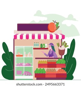 vector illustration of shop retail store