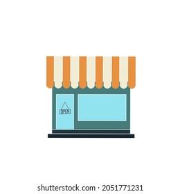 Vector illustration of shop in simple style, flat design style