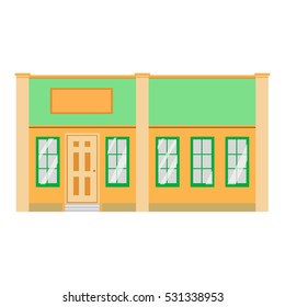 Vector illustration shop or store icon  in flat design style. Restaurants or shop facade.