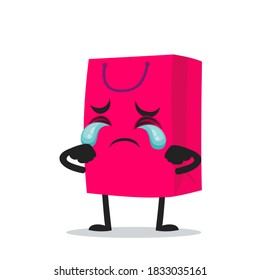 ilustración vectorial del personaje de la bolsa de compra o llanto de mascota