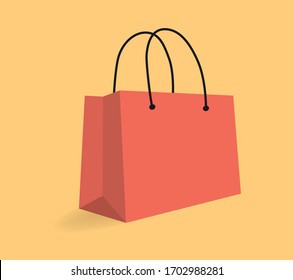  Ilustración vectorial. Icono de diseño de bolsa de compra. Concepto de compra.