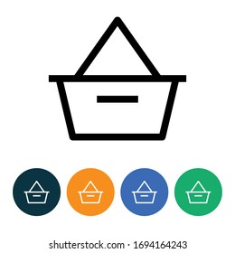 ilustración vectorial icono o logotipo de bolsa de compra con 4 variaciones fondo, color negro, estilo de diseño de línea