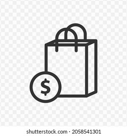 Vector Illustration Of Shopping Bag Icon In Dark Color And Transparent Background(png).