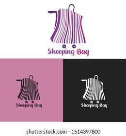 Vector illustration of shopping bag strip logo With different Background .Graphic icon symbol for 
clothing store, bag shop and online shop.