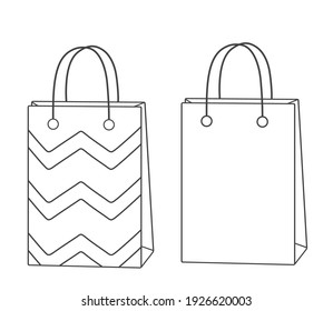 Ilustración vectorial de bolsas de compras y bolsas para regalos.