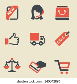 Vector illustration shopping black and red on light background
