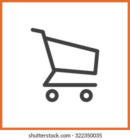 vector illustration of  shopping cart  icon. line flat