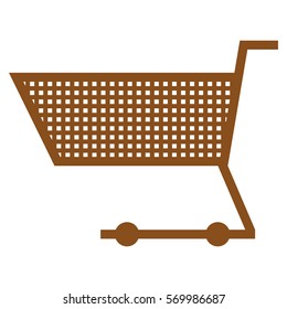 Vector Illustration of Shopping Cart Icon in Brown
