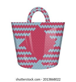 Vector illustration of shopping cart isolated on white background. basket. vintage. traditional shopping bag. woman handbag
