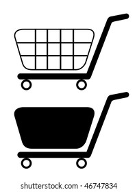 Vector illustration of shopping cart isolated on white background