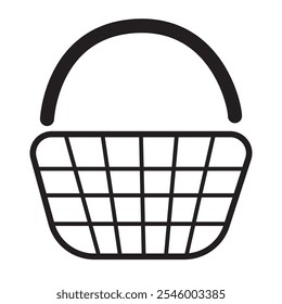 Vector illustration of a shopping cart in a minimalist style. Perfect for images about shopping, e-commerce, retail and promotions, discounts and marketing campaigns.
