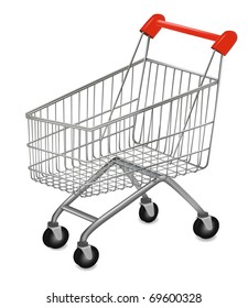 Vector illustration of a shopping cart on the white