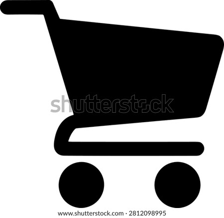 Vector illustration of shopping cart silhouette icon symbolizing e-commerce, online shopping, retail purchase, consumerism, digital marketplace, usability, modern technology