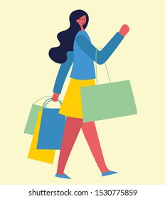 Vector illustration Shopping concept for website and mobile website development in the flat design