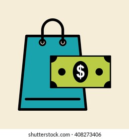 Vector illustration of Shopping , editable icon