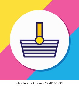 Vector illustration of shopping icon colored line. Beautiful urban element also can be used as basket icon element.