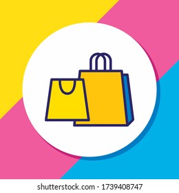 Vector illustration of shopping icon colored line. Beautiful lifestyle element also can be used as merchandise icon element.