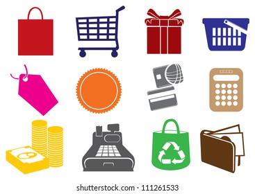 Vector illustration of Shopping Icons.