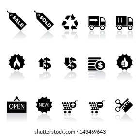 Vector illustration of shopping icons.