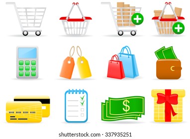 Vector illustration of shopping icons