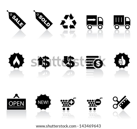 Vector illustration of shopping icons.