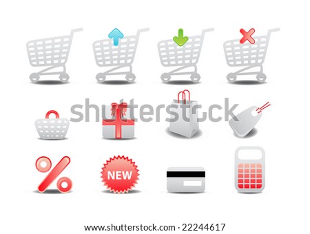 Vector illustration of shopping icons. Suitable for e-commerce, webshop and other network sales.
